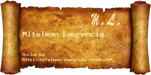 Mitelman Laurencia névjegykártya